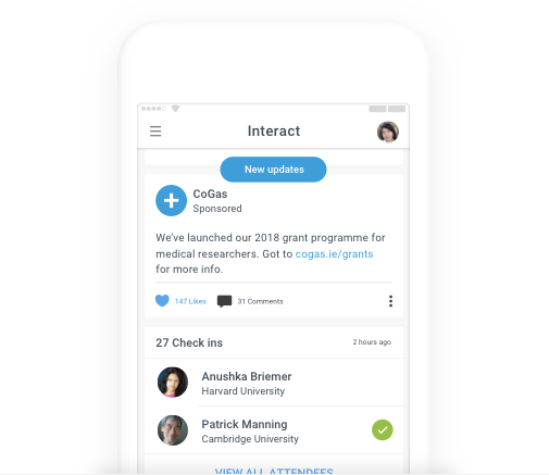 Screenshot of sponsored post in mobile conference app